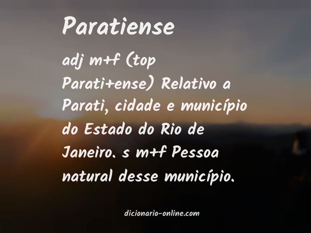 Significado de paratiense