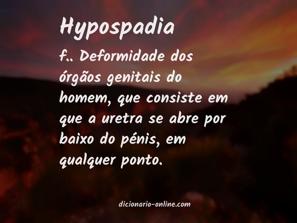 Significado de hypospadia