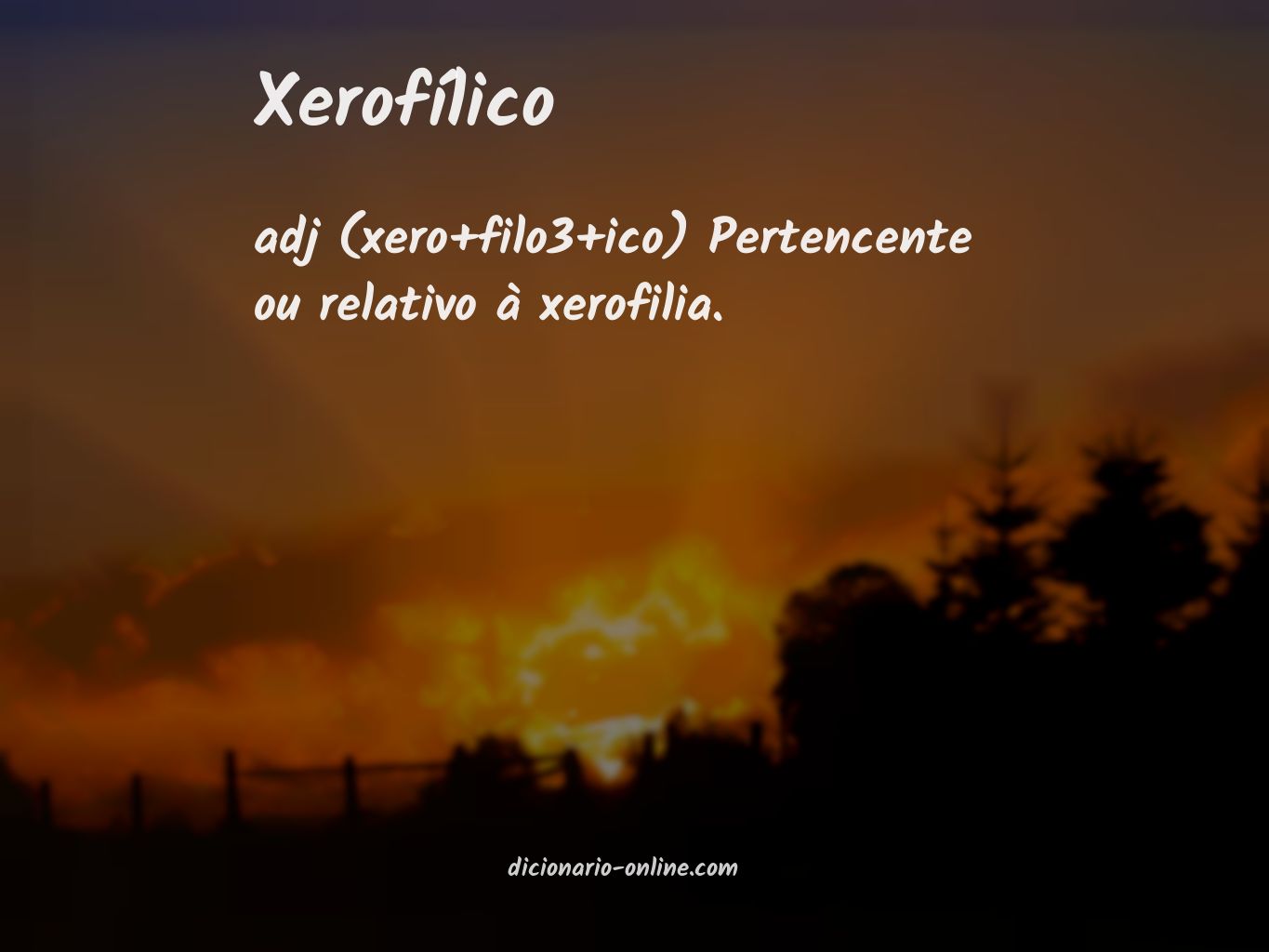 Significado de xerofílico