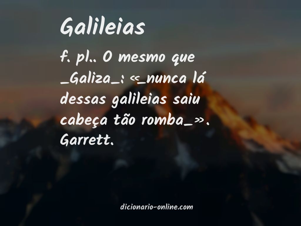 Significado de galileias