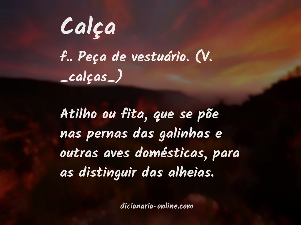 Significado de calça