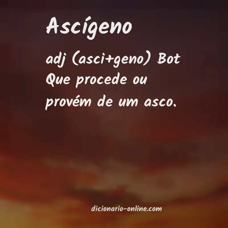 Significado de ascígeno