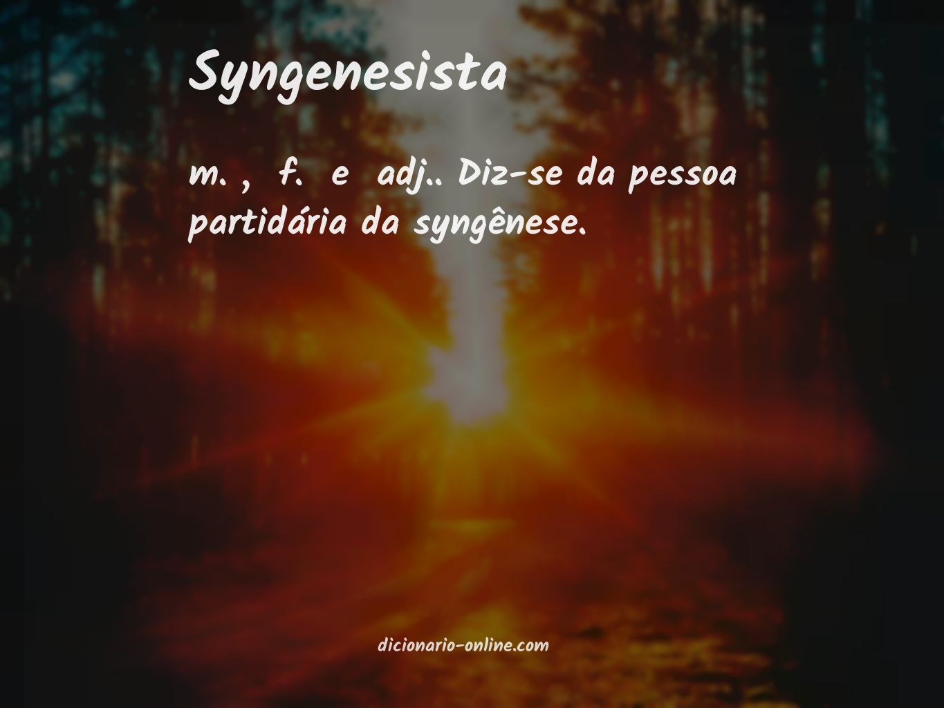 Significado de syngenesista