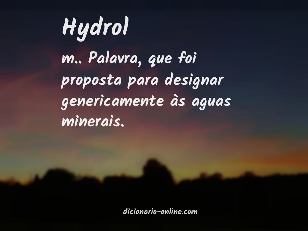 Significado de hydrol