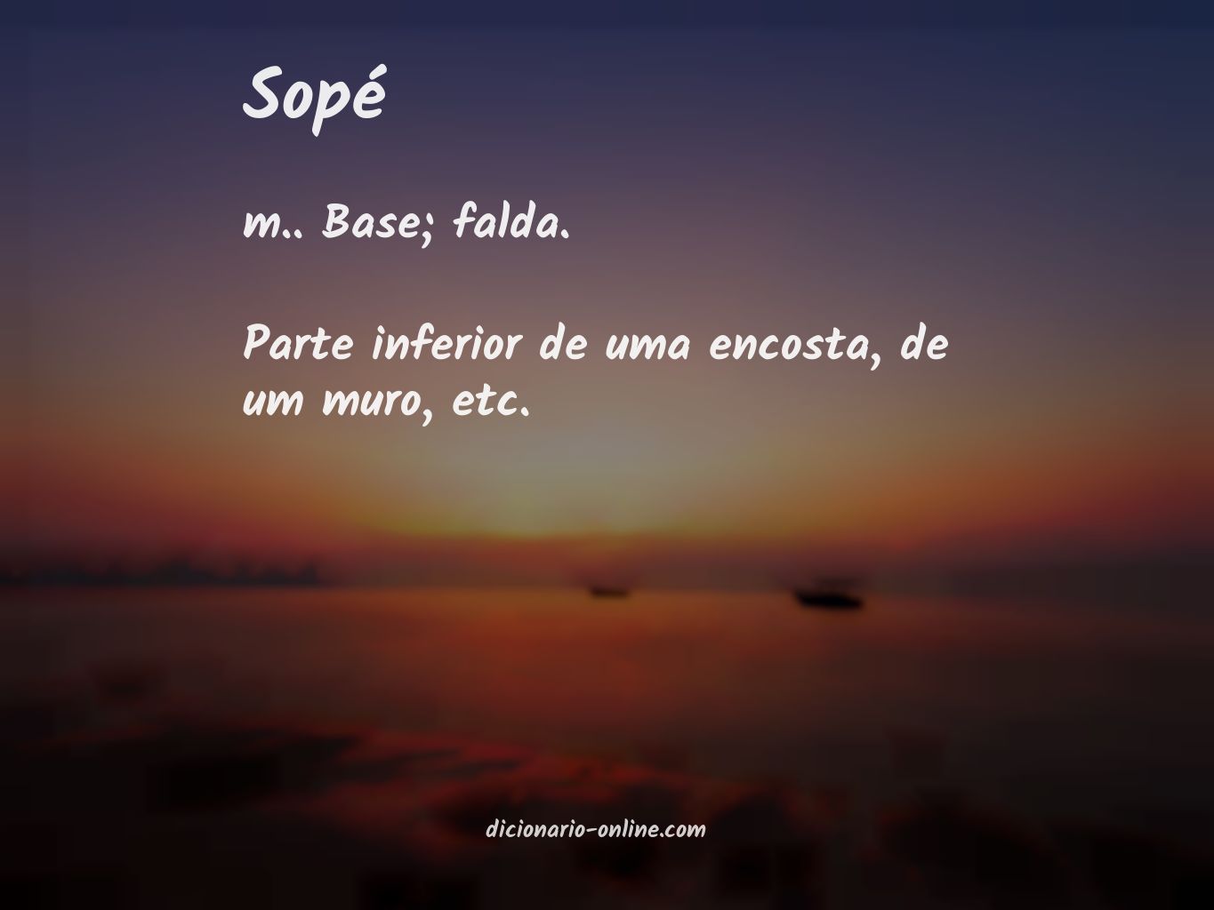 Significado de sopé