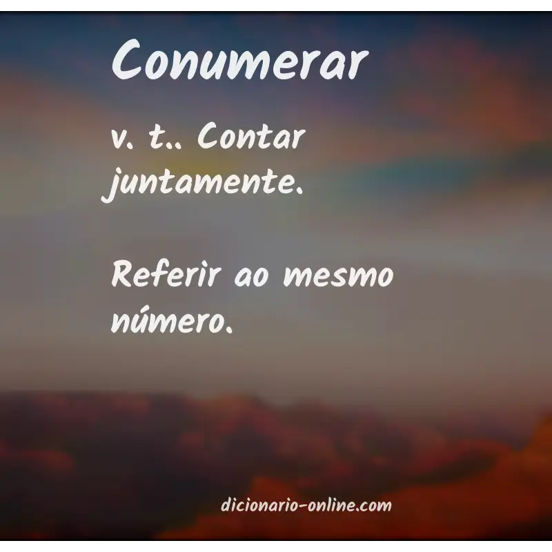 Significado de conumerar