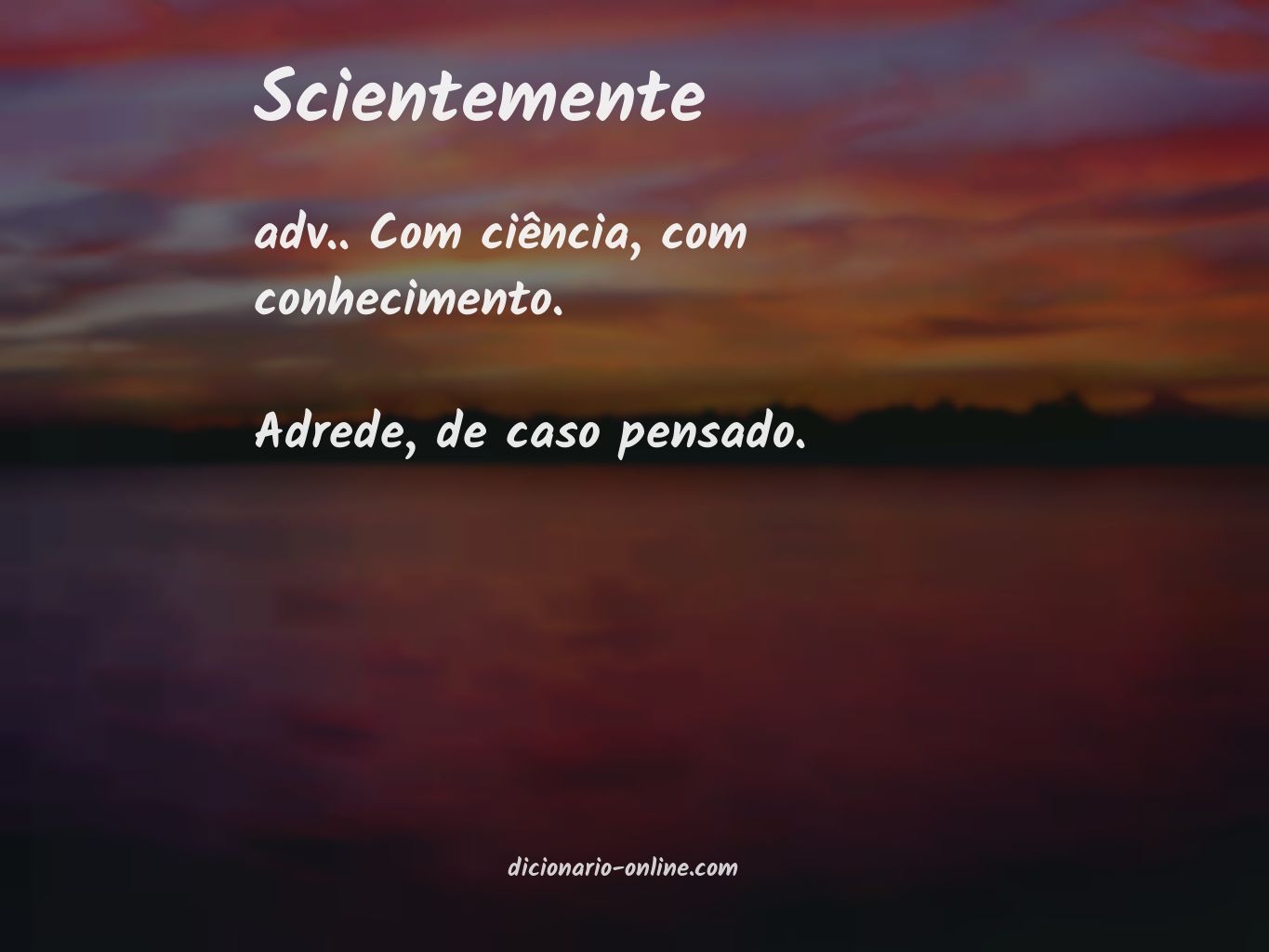 Significado de scientemente