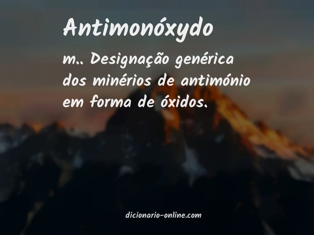 Significado de antimonóxydo