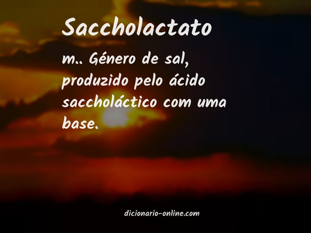 Significado de saccholactato