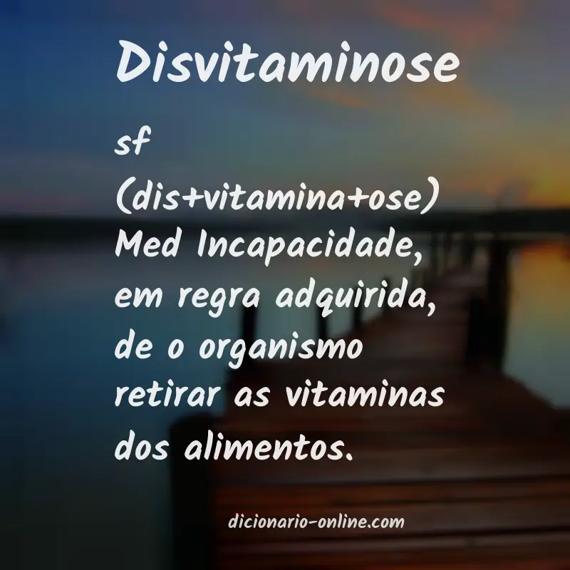 Significado de disvitaminose