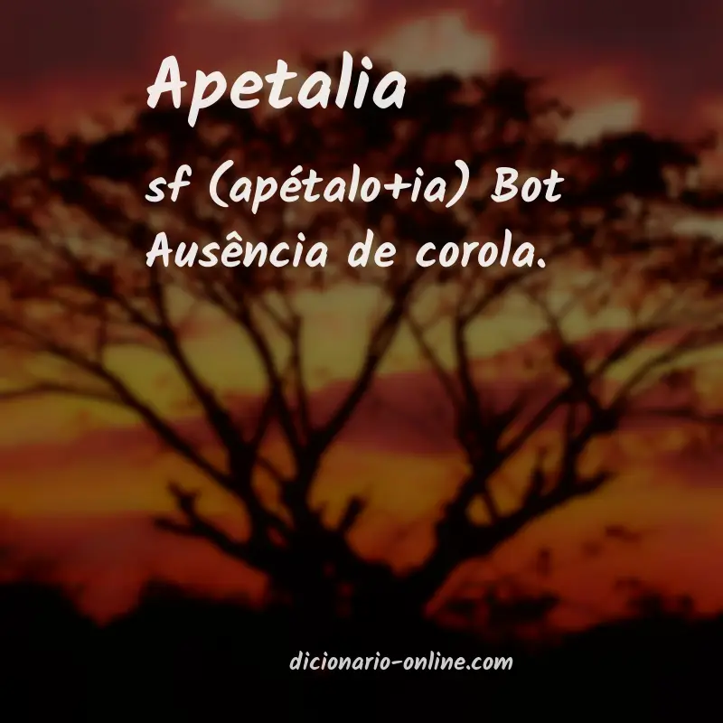 Significado de apetalia