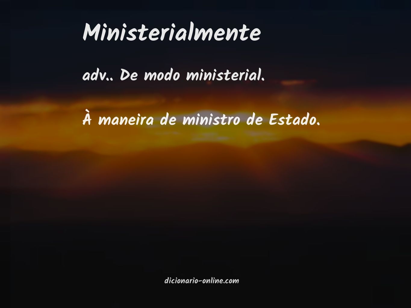 Significado de ministerialmente