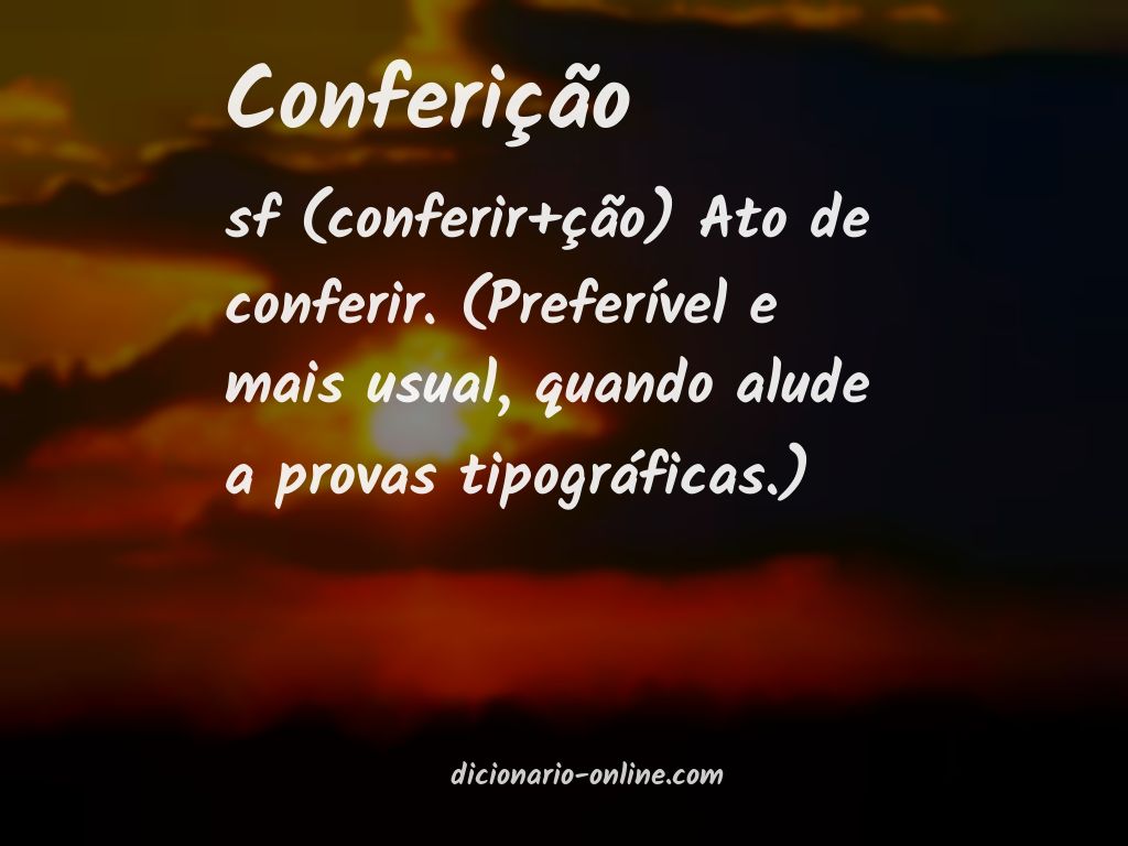 Significado de conferição