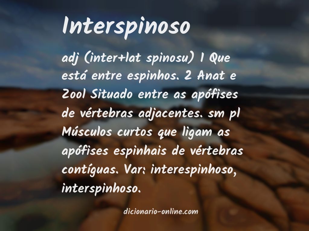 Significado de interspinoso