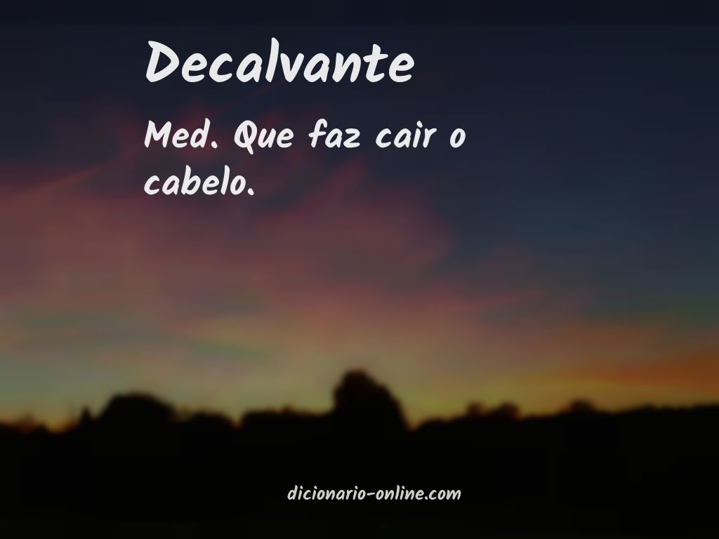 Significado de decalvante