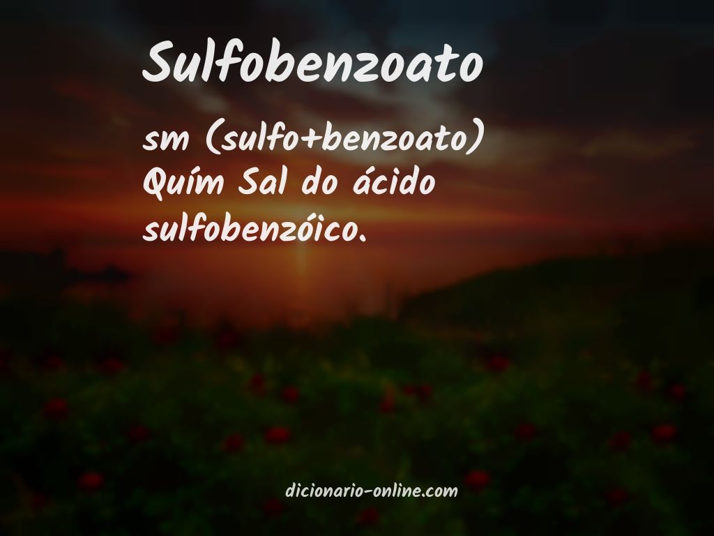 Significado de sulfobenzoato