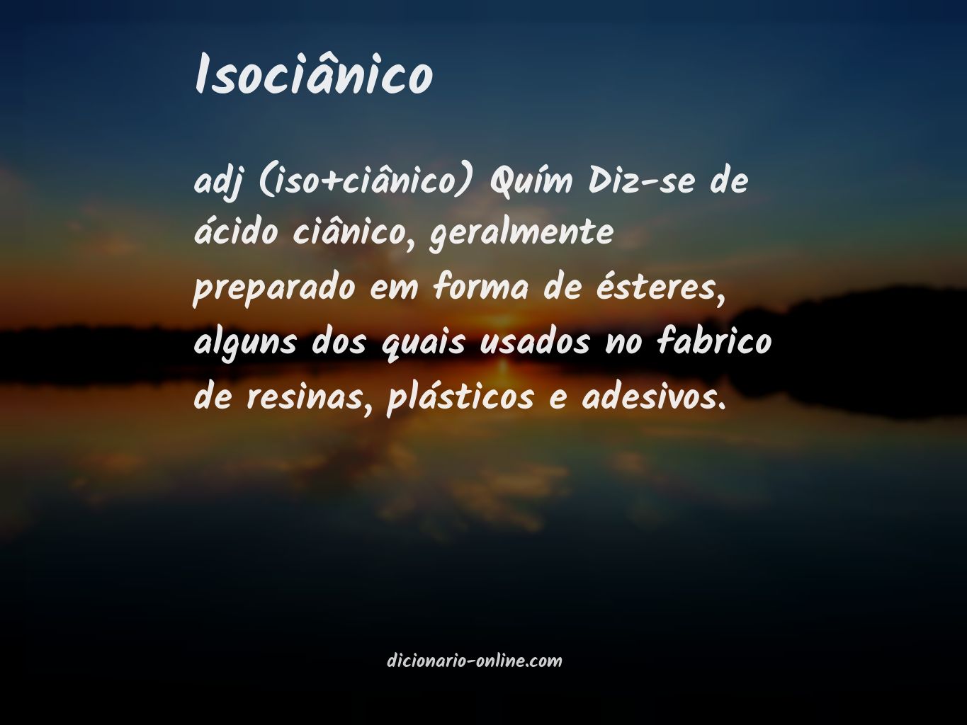 Significado de isociânico