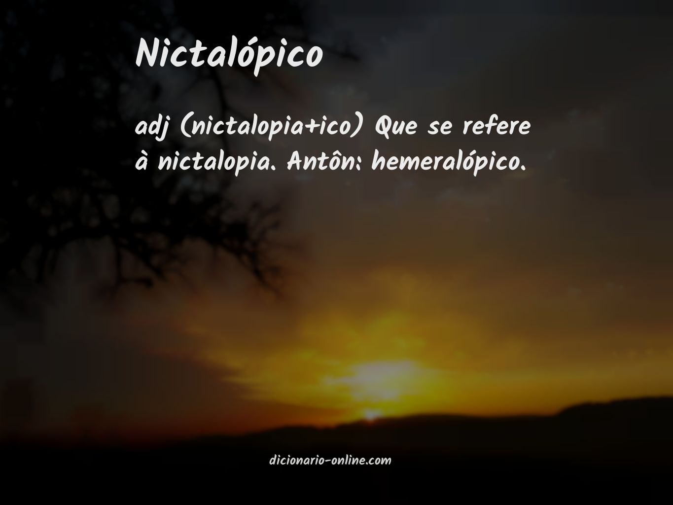 Significado de nictalópico