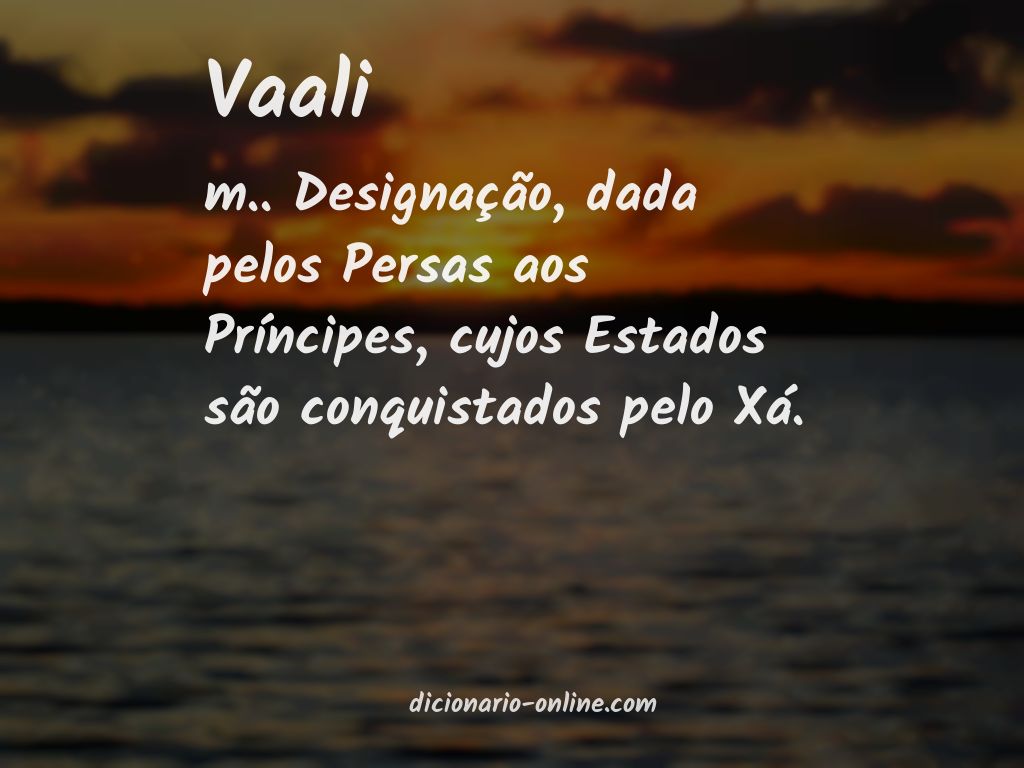 Significado de vaali