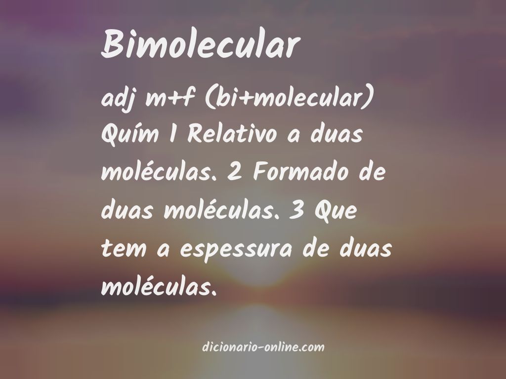 Significado de bimolecular