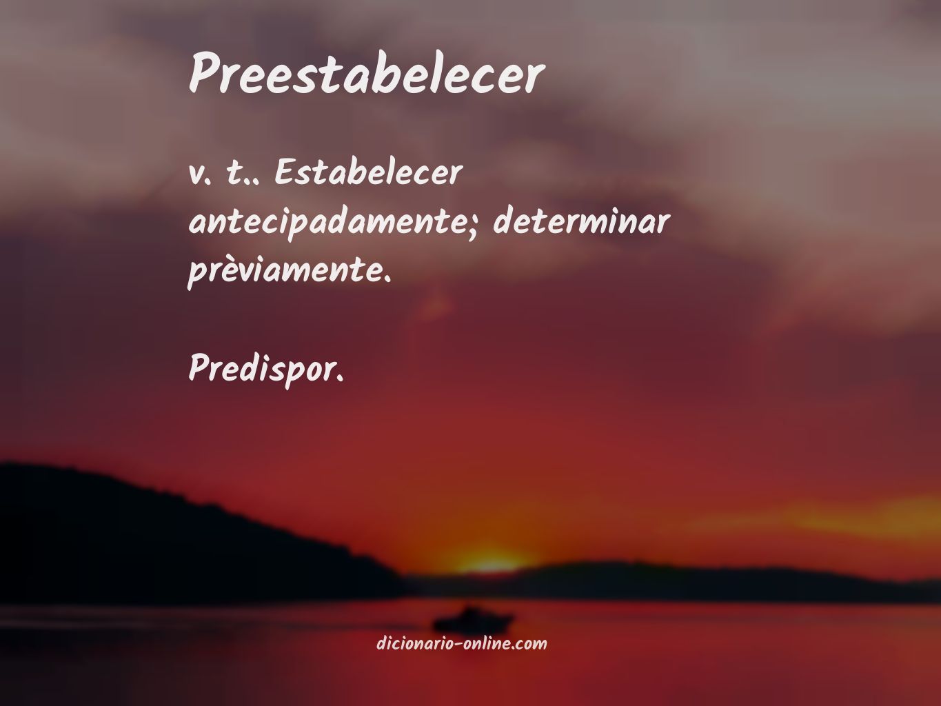 Significado de preestabelecer