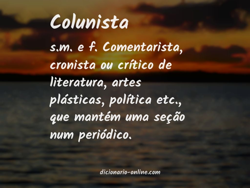 Significado de colunista