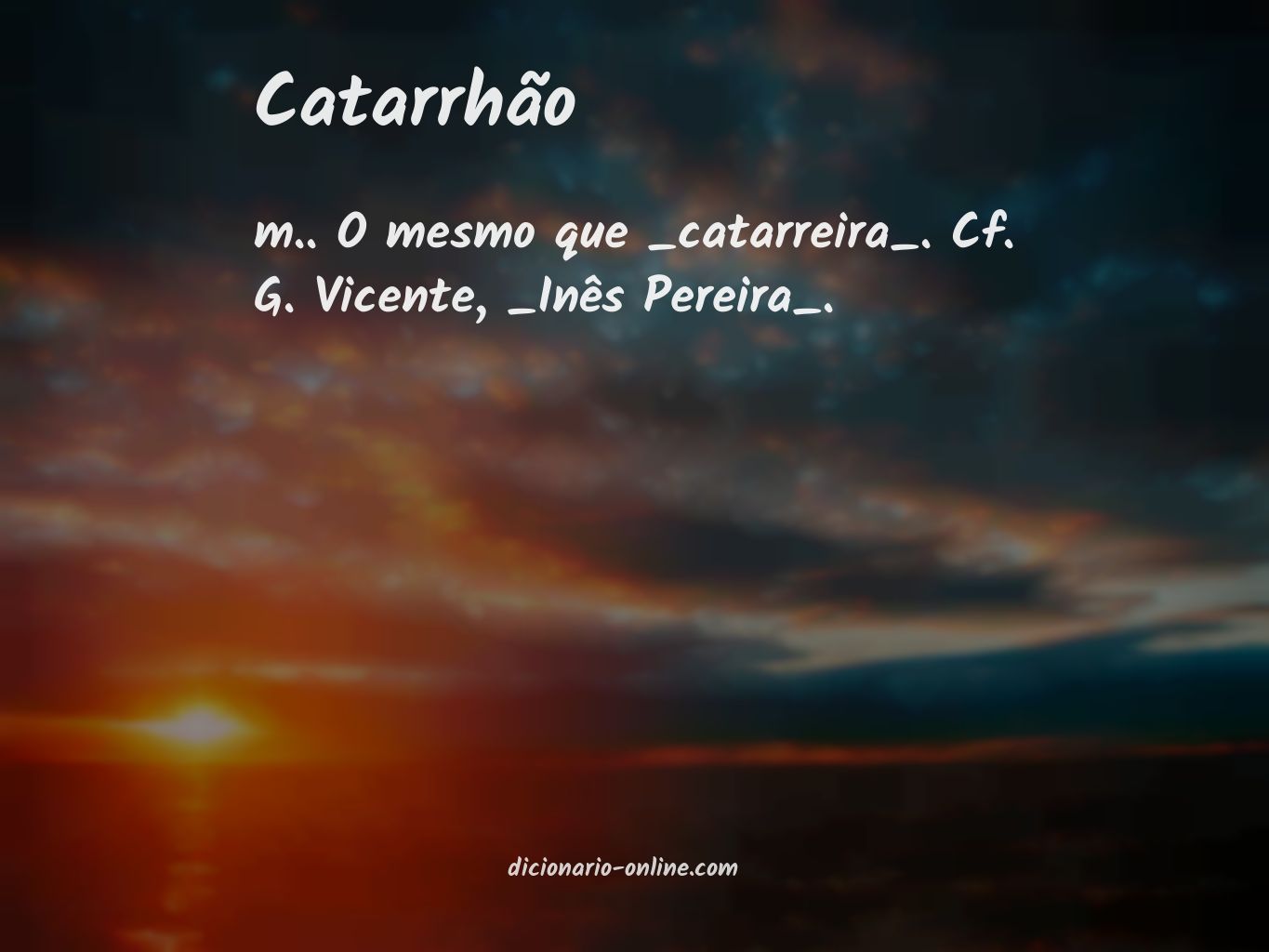 Significado de catarrhão