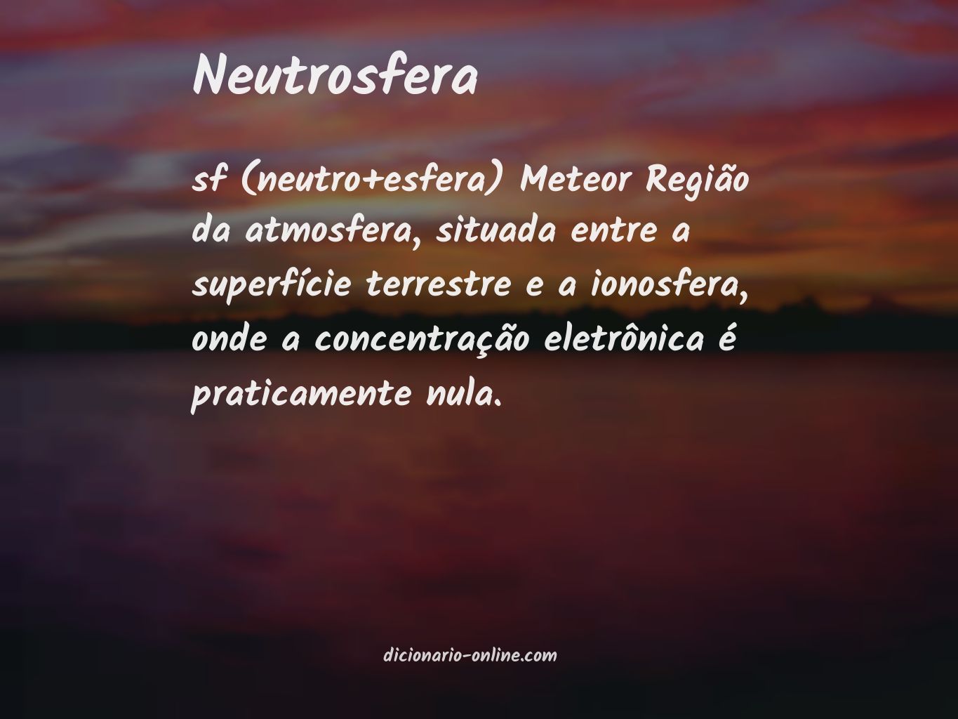 Significado de neutrosfera