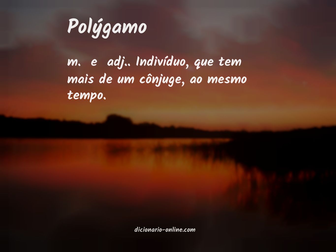 Significado de polýgamo