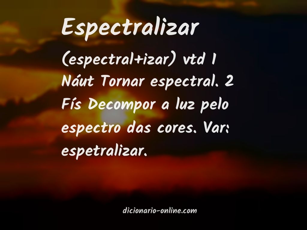 Significado de espectralizar