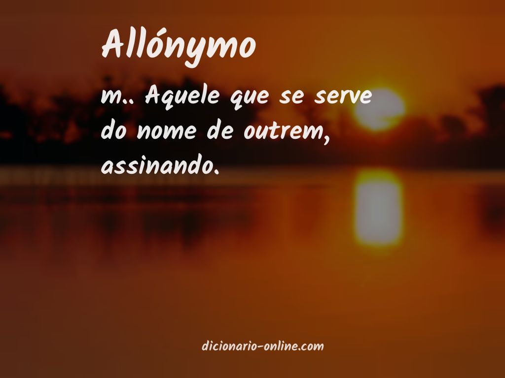 Significado de allónymo