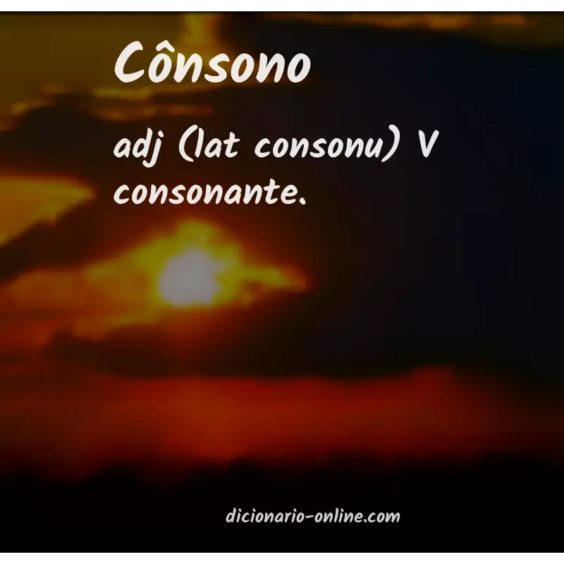 Significado de cônsono