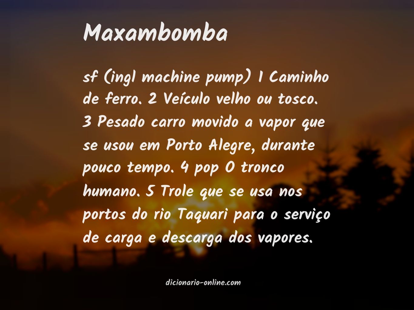 Significado de maxambomba