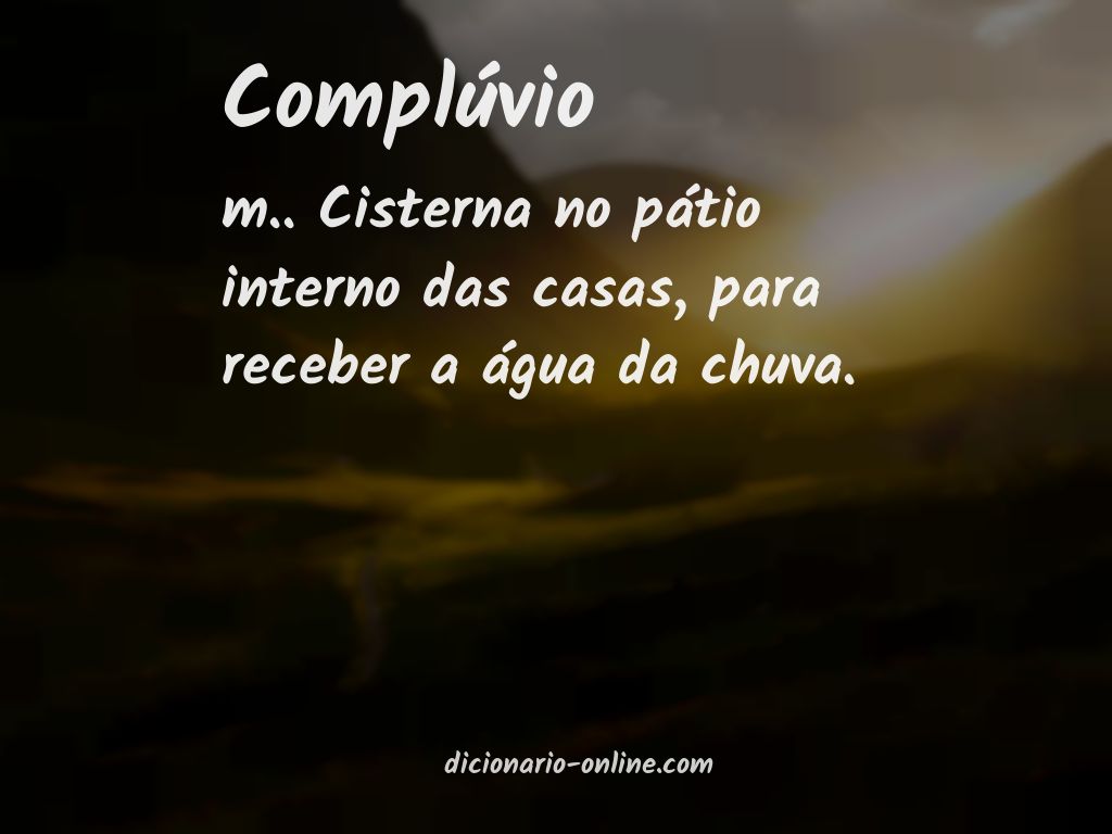 Significado de complúvio