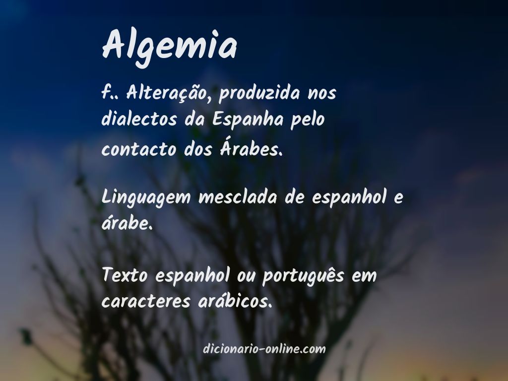 Significado de algemia