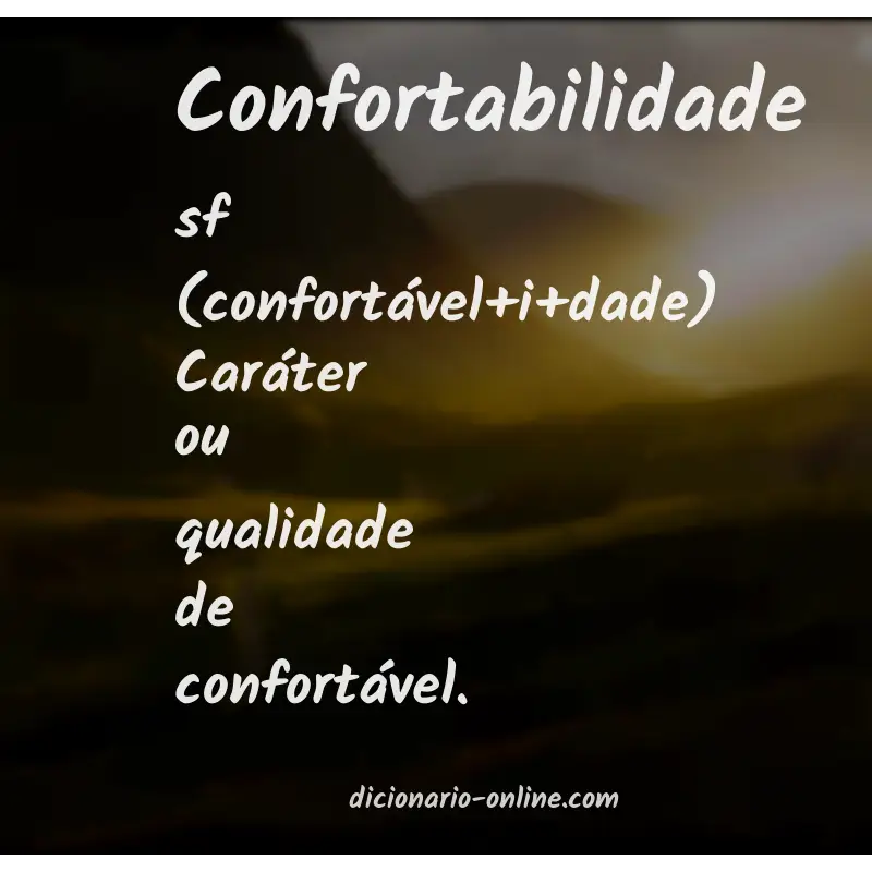 Significado de confortabilidade