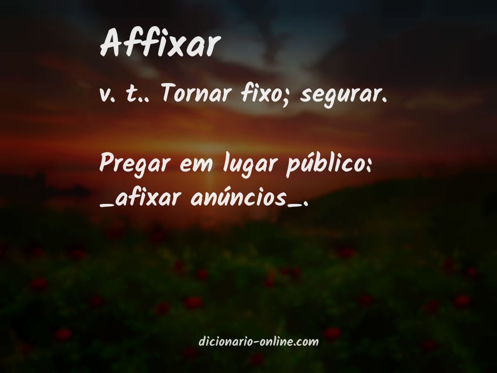 Significado de affixar