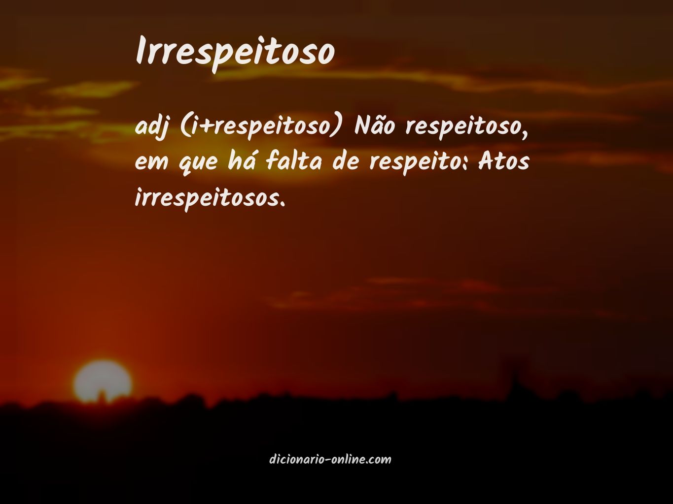 Significado de irrespeitoso