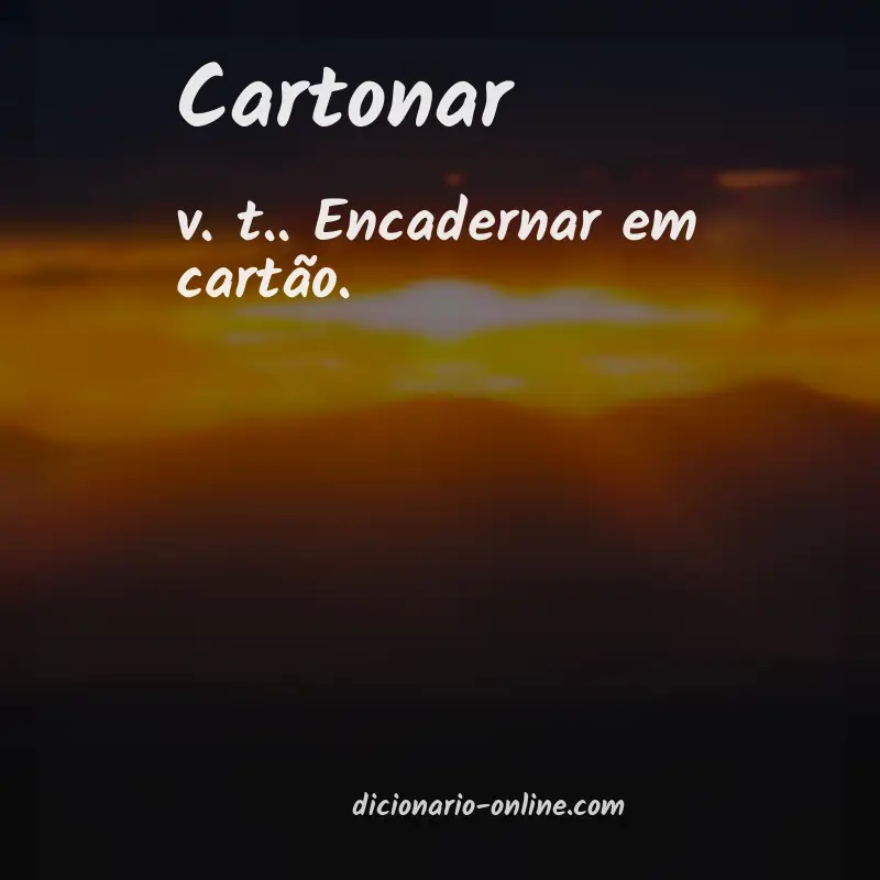 Significado de cartonar