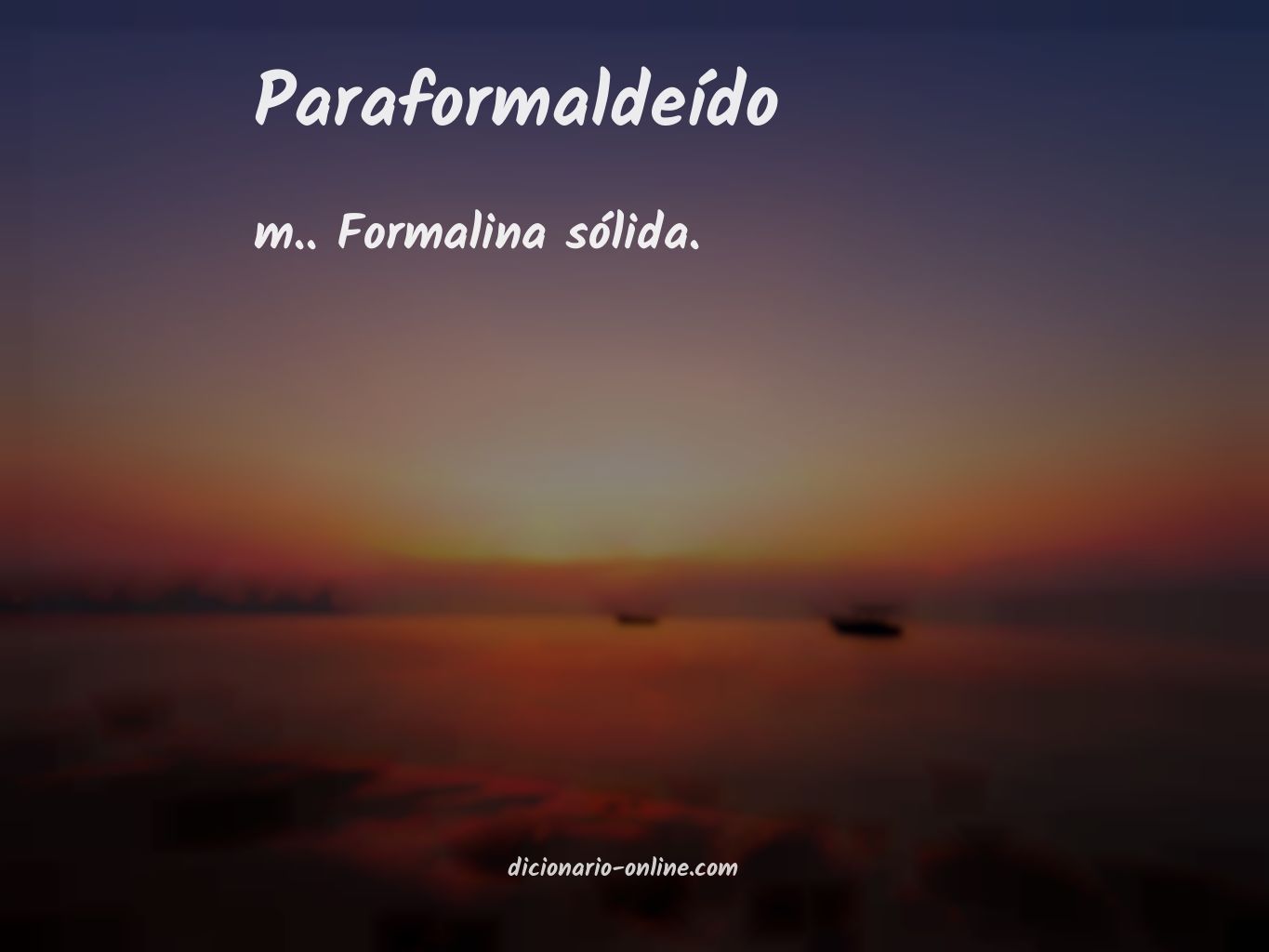 Significado de paraformaldeído