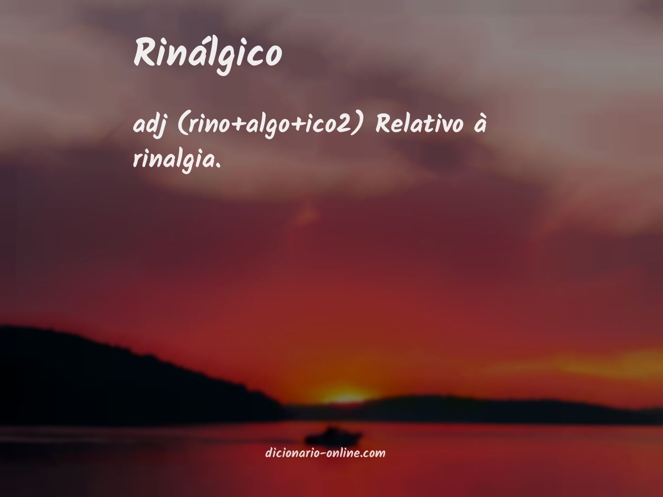 Significado de rinálgico