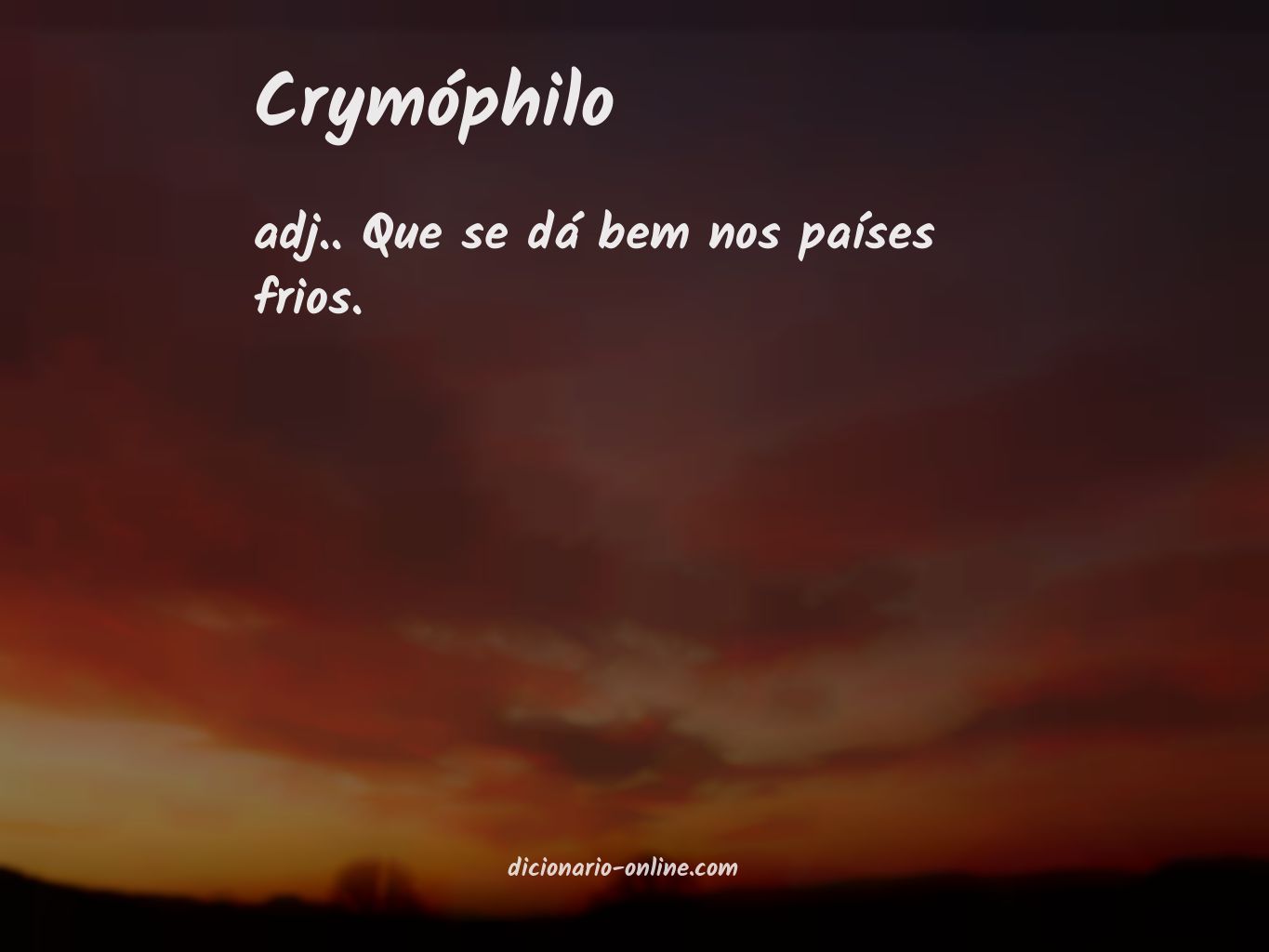 Significado de crymóphilo