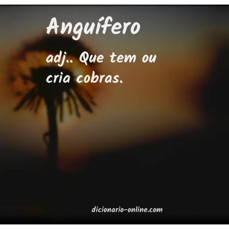 Significado de anguífero