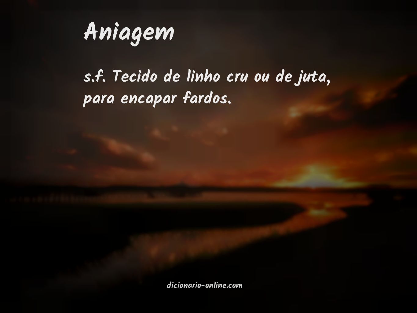 Significado de aniagem