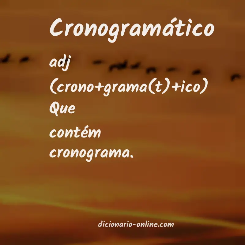 Significado de cronogramático