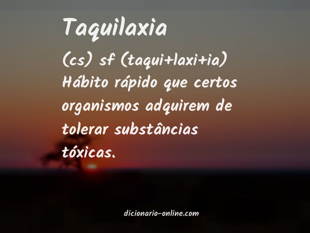 Significado de taquilaxia