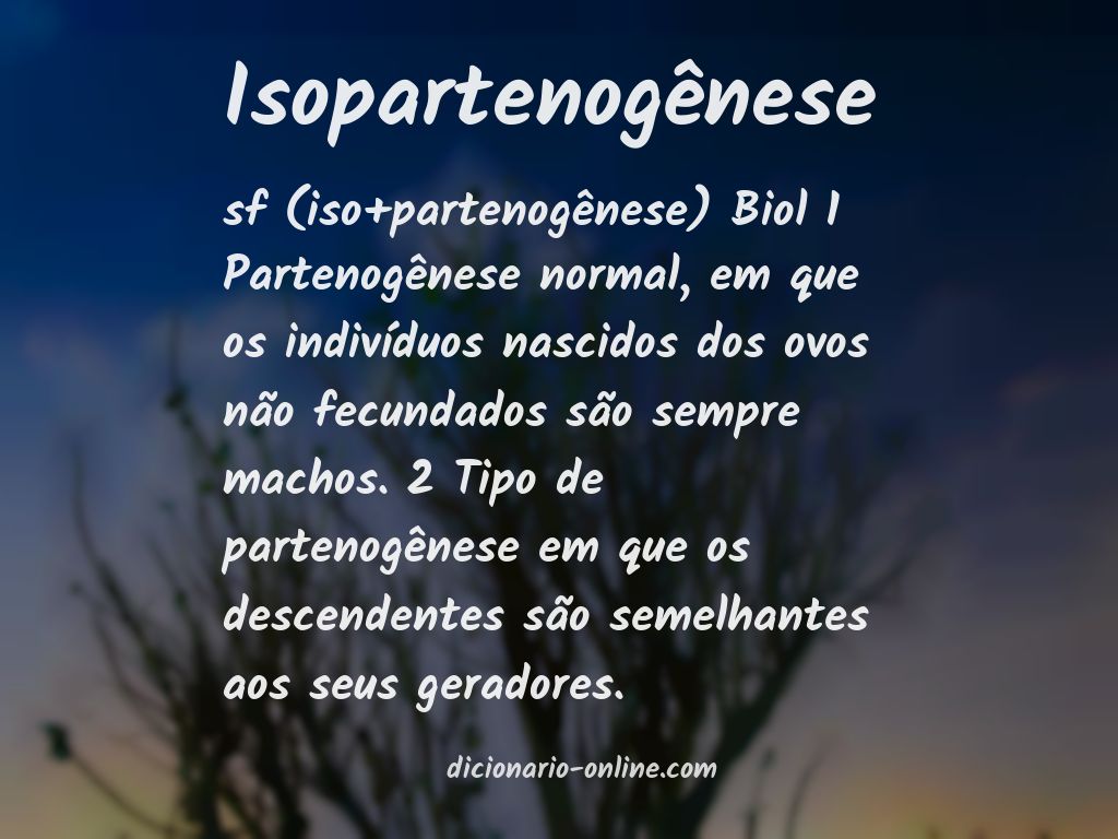 Significado de isopartenogênese