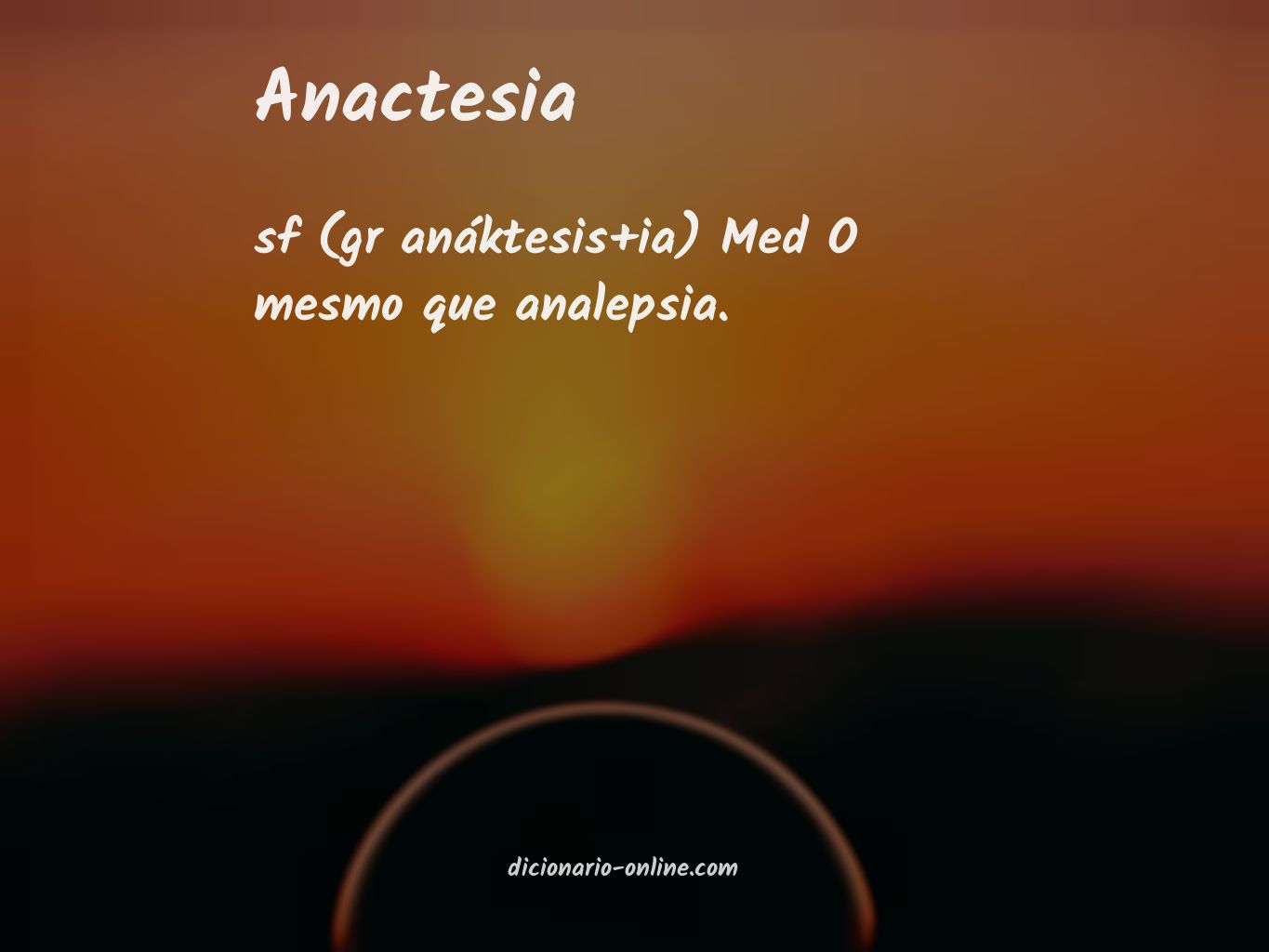 Significado de anactesia