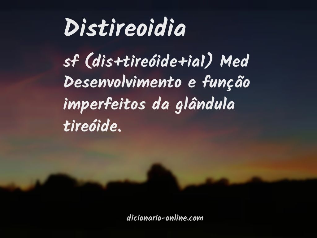Significado de distireoidia