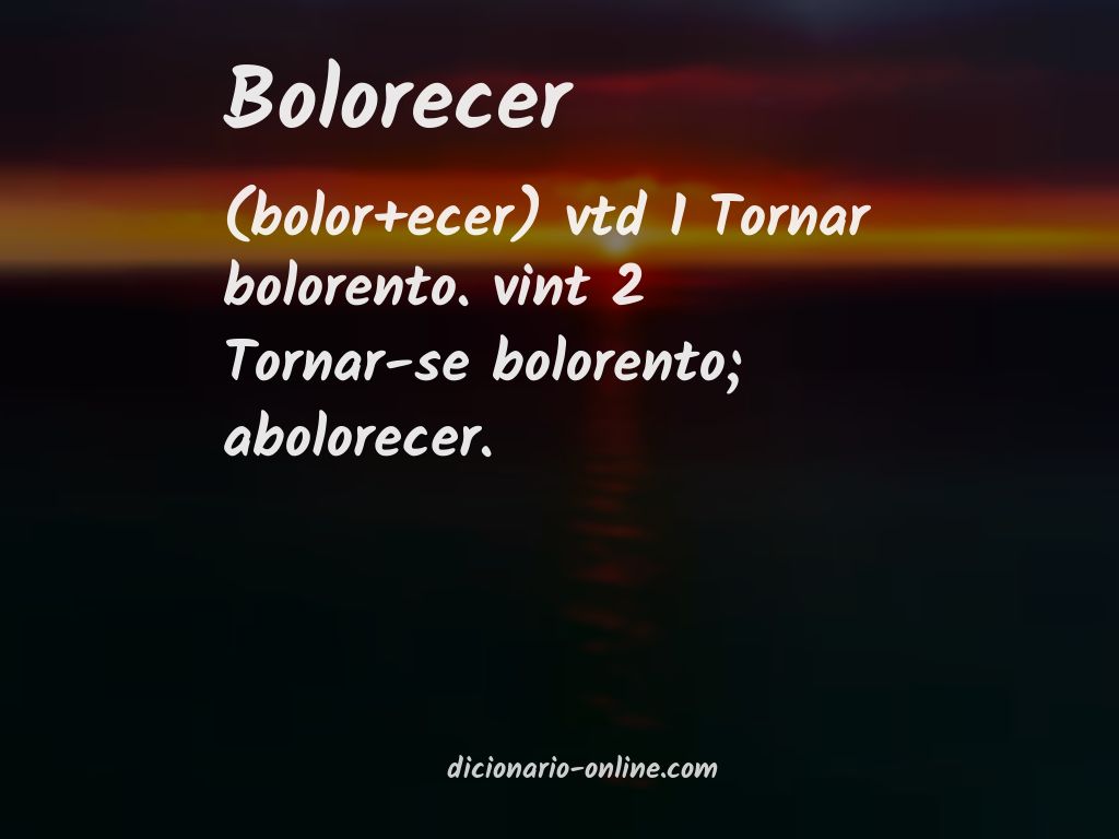 Significado de bolorecer